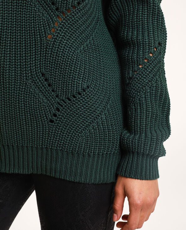 Pull large à col V vert foncé - Pimkie
