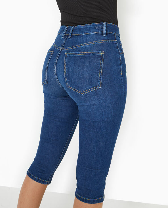 Corsaire skinny en jean stretch taille haute bleu - Pimkie