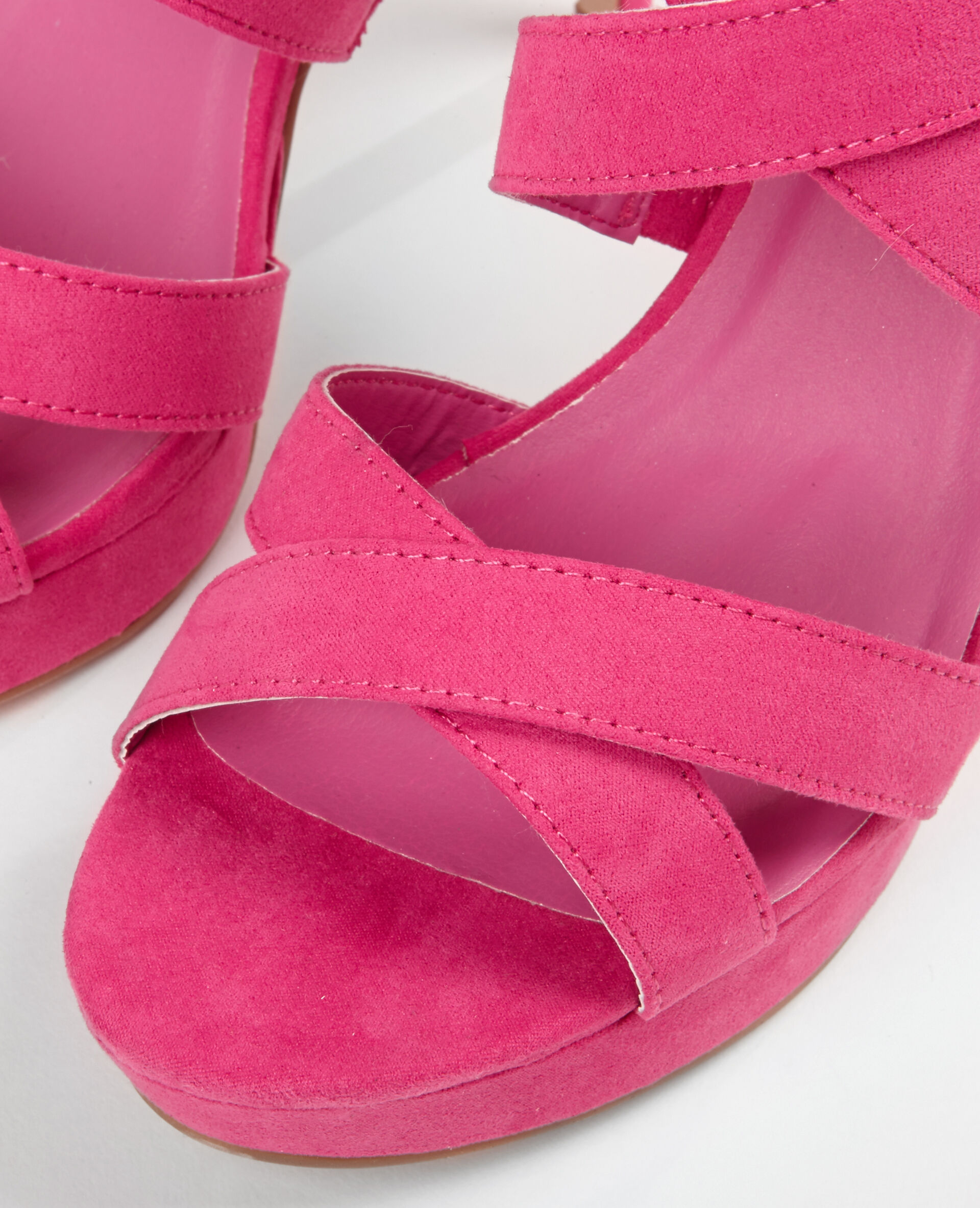 sandale a talon rose fushia