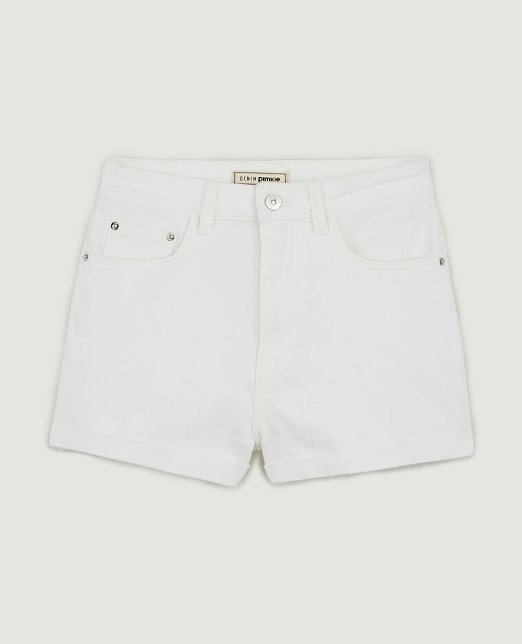 Short en jean bords roulottés blanc - Pimkie