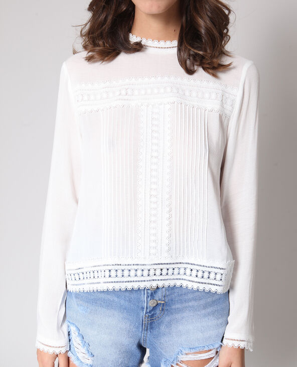 Chemisier à broderies blanc - Pimkie