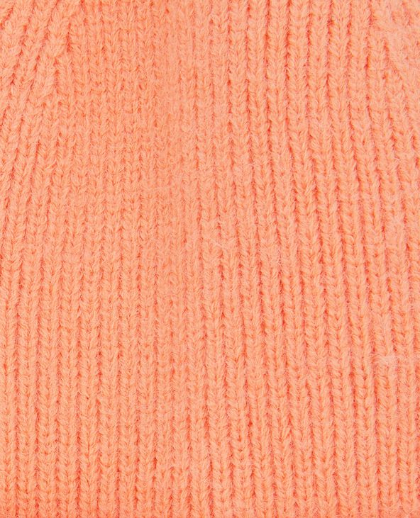 Bonnet avec revers orange - Pimkie