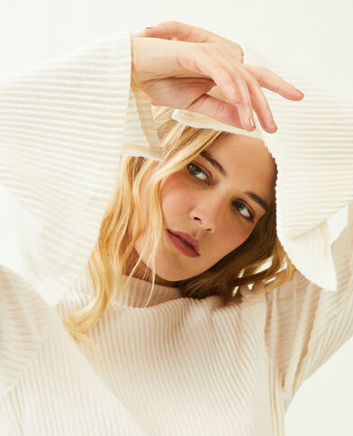 Top manches flare maille plissée blanc - Pimkie