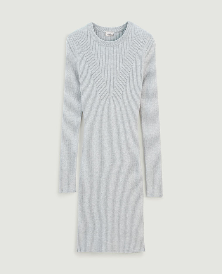 Robe pull maille côtelée gris - Pimkie