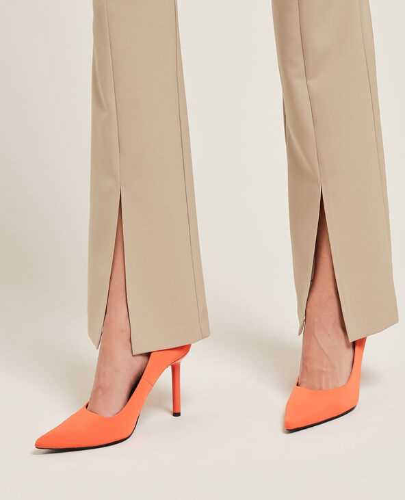 Pantalon droit avec fentes camel - Pimkie