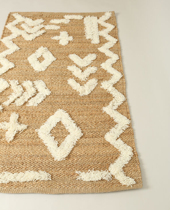 Tapis en jute à motifs beige - Pimkie