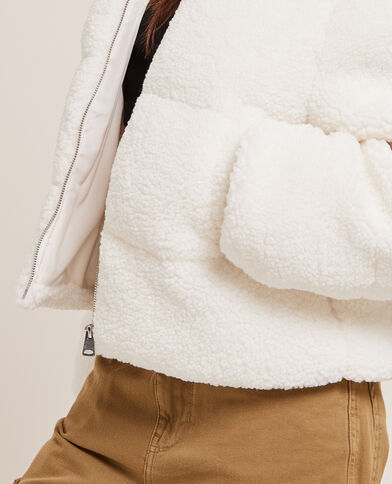 Blouson doudoune en sherpa blanc - Pimkie