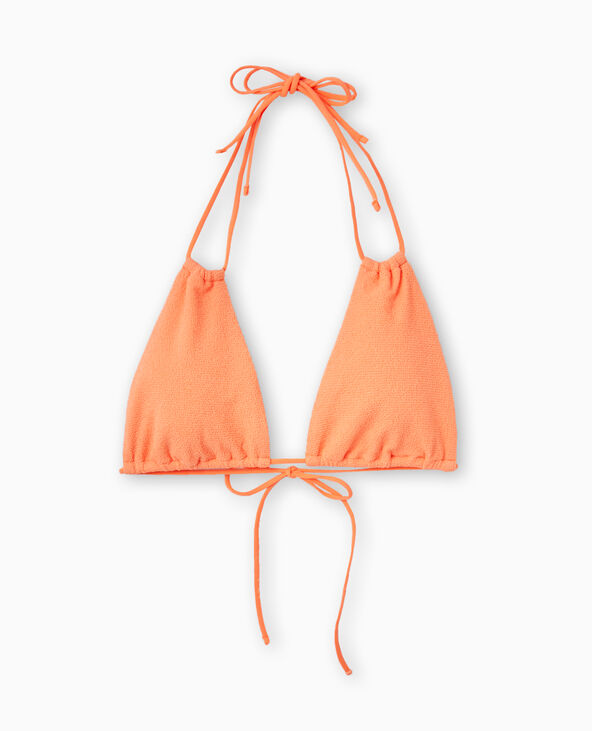 Haut de maillot de bain triangle multiposition orange fluo - Pimkie