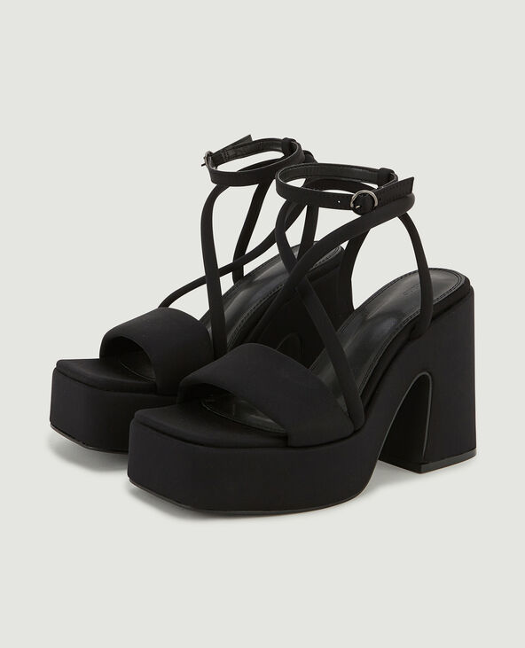 Sandales plateformes avec bride cheville noir - Pimkie