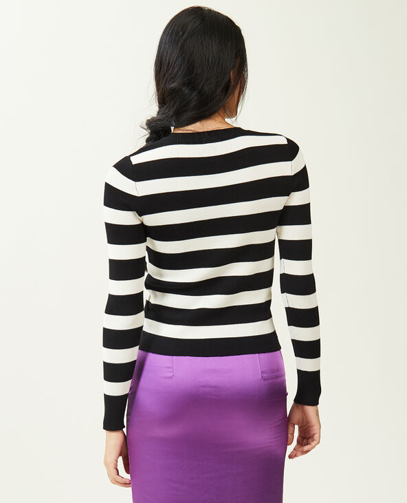 Pull moulant col rond noir - Pimkie