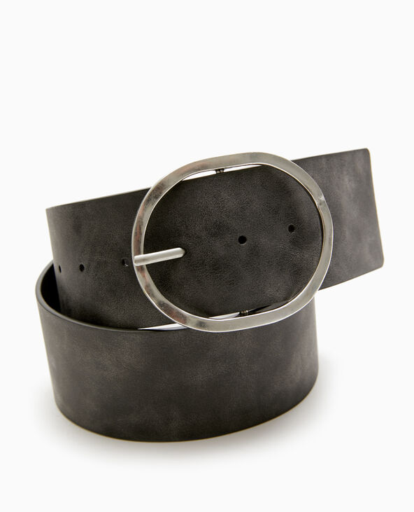 Ceinture avec boucle ovale noir - Pimkie