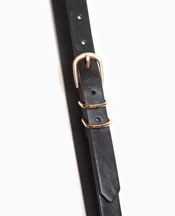 Ceinture fine avec boucle dorée noir - Pimkie