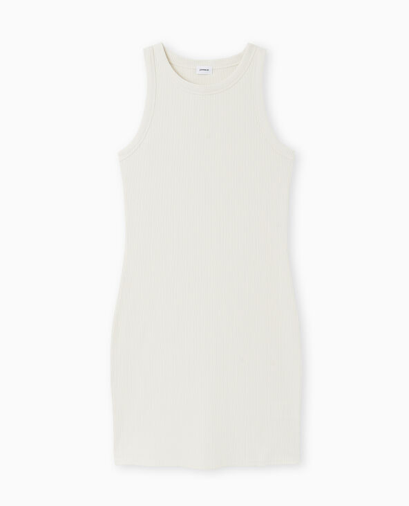 Robe débardeur maille côtelée blanc - Pimkie