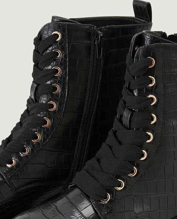 Bottines semelles crantées noir - Pimkie
