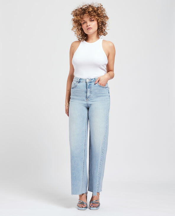 Jean large effet délavé bleu - Pimkie