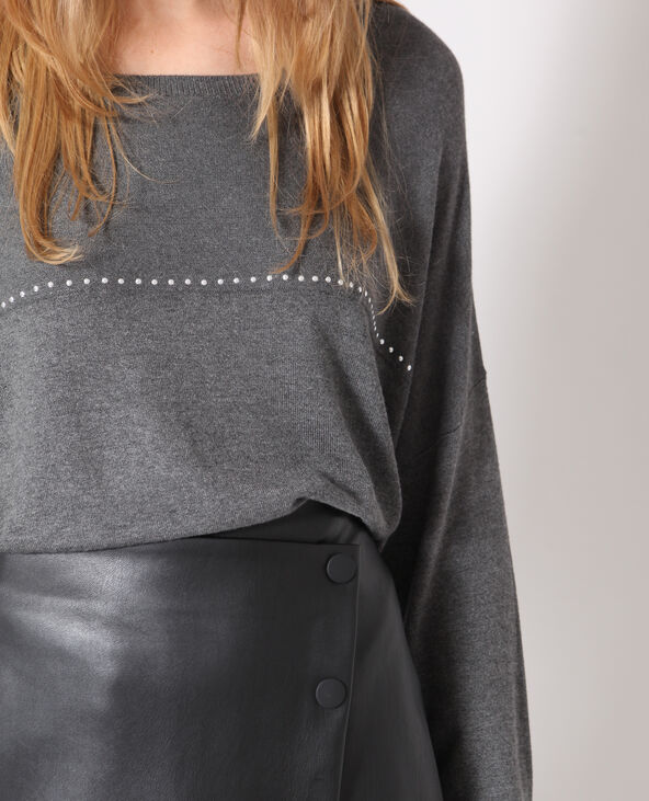 Pull à clous gris chiné - Pimkie