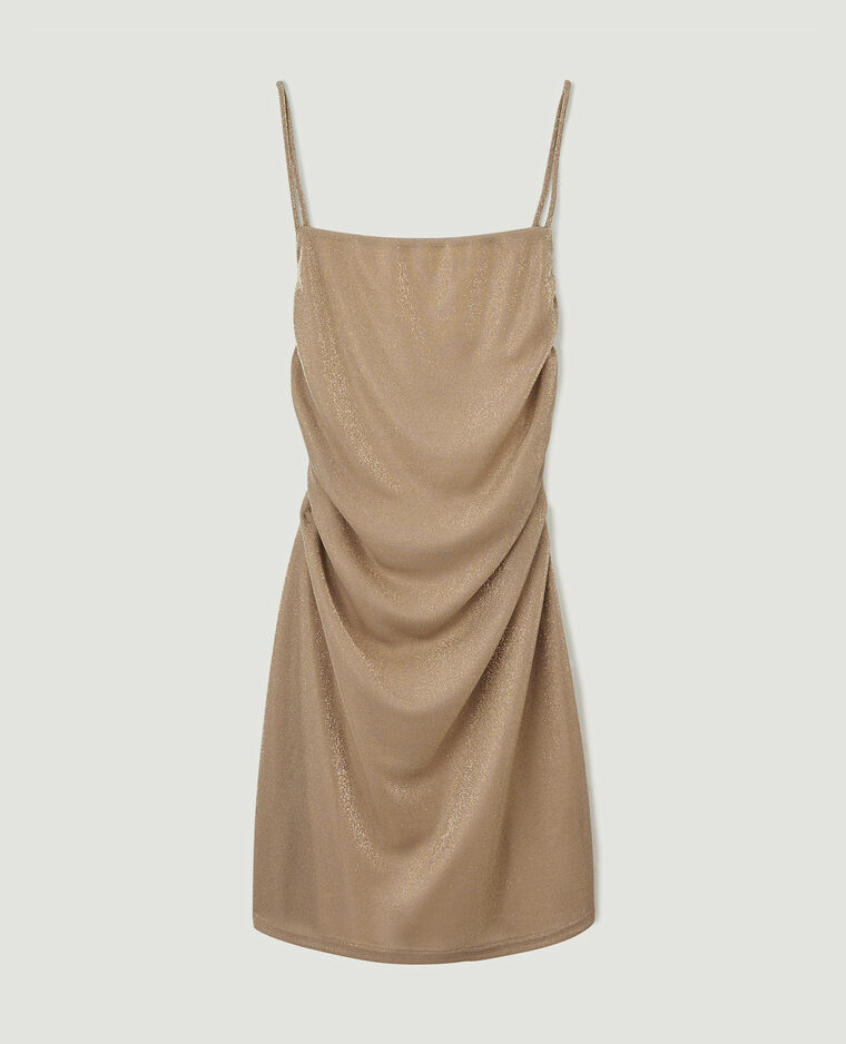 Robe courte dos-nu avec lurex sable - Pimkie