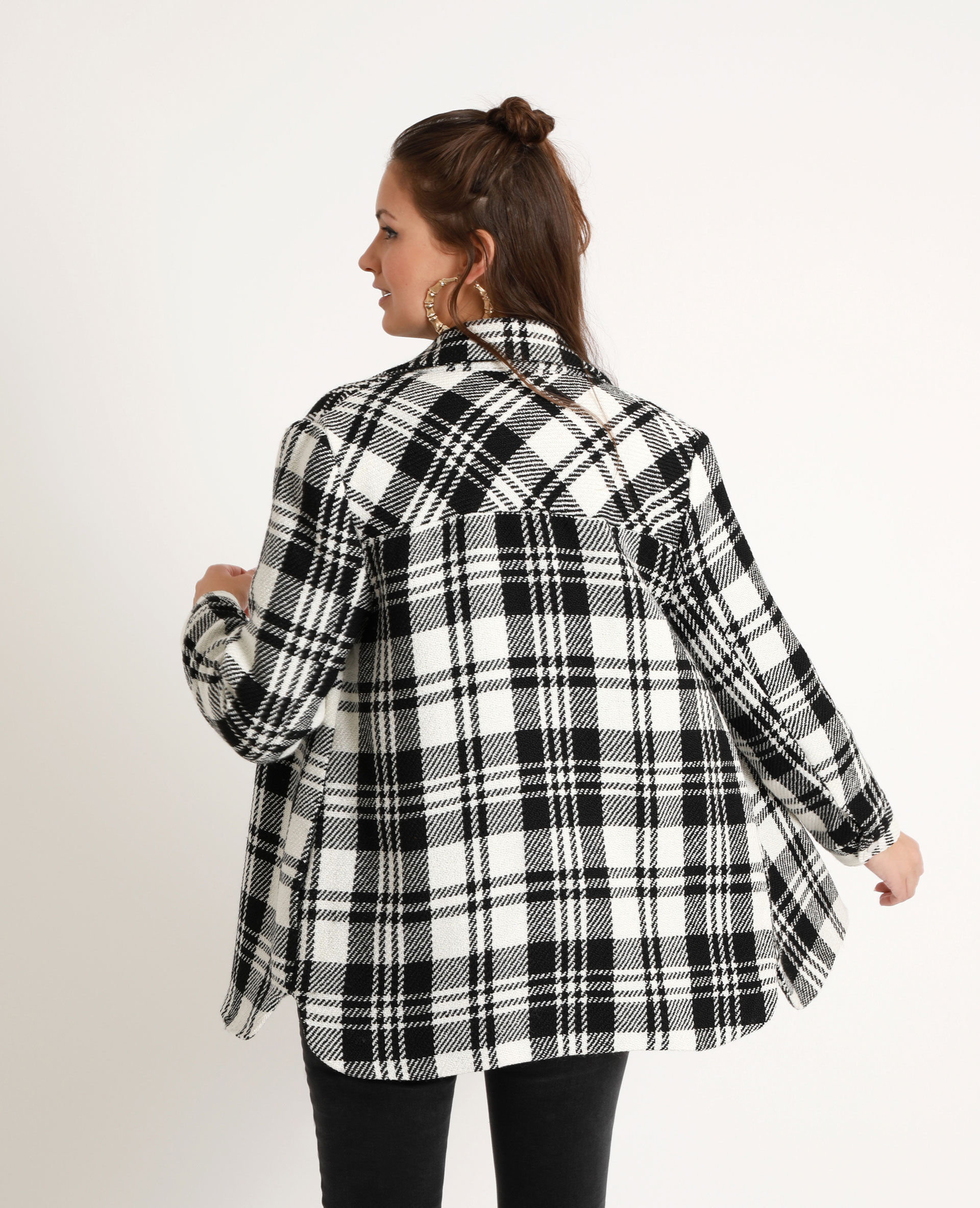 Veste épaisse à carreaux blanc - 323368919B08 | Pimkie