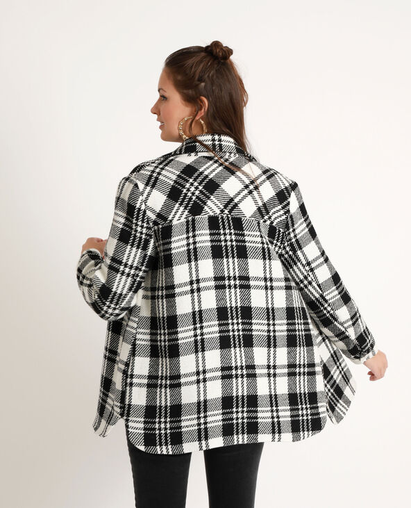 Veste épaisse à carreaux blanc - Pimkie
