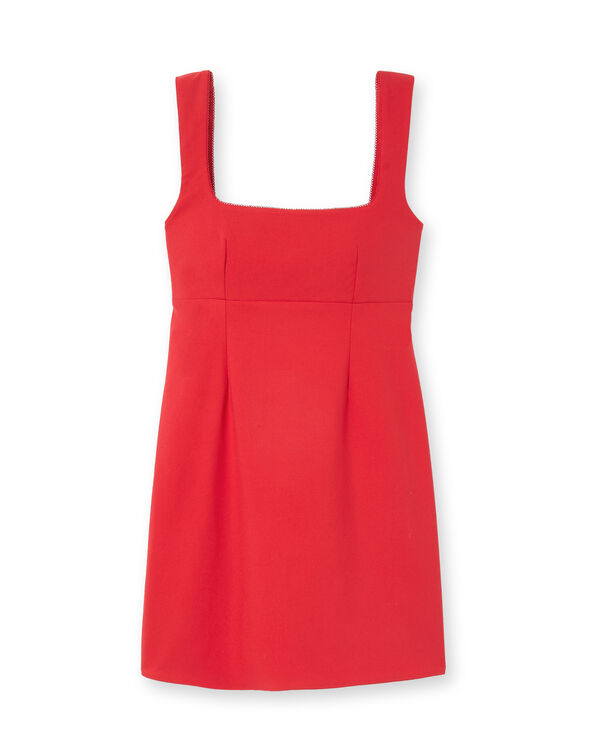 Robe courte à bretelles avec finition croquet rouge - Pimkie