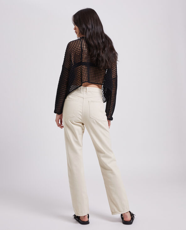 Jean droit taille haute beige - Pimkie