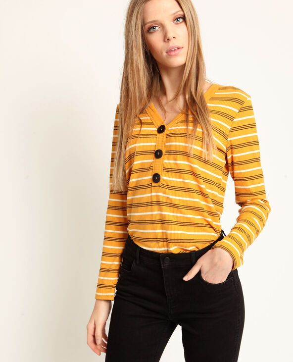 T-shirt rayé jaune ocre - Pimkie