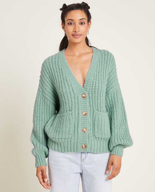 Gilet grosse shop maille vert