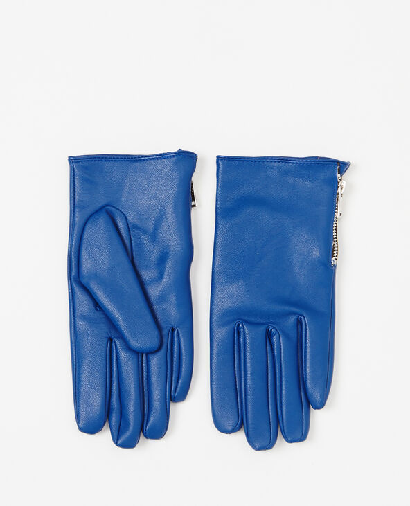 Gants simili cuir bleu - Pimkie