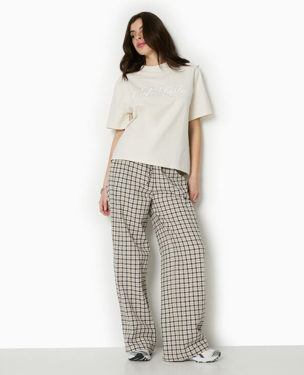 T-shirt épais avec broderie blanc - Pimkie