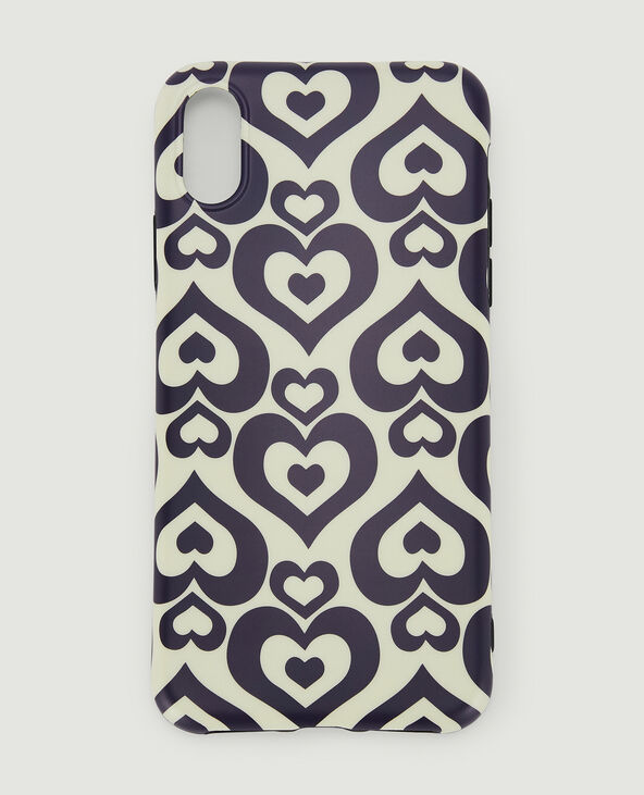 Coque iPhone "cœurs" blanc - Pimkie