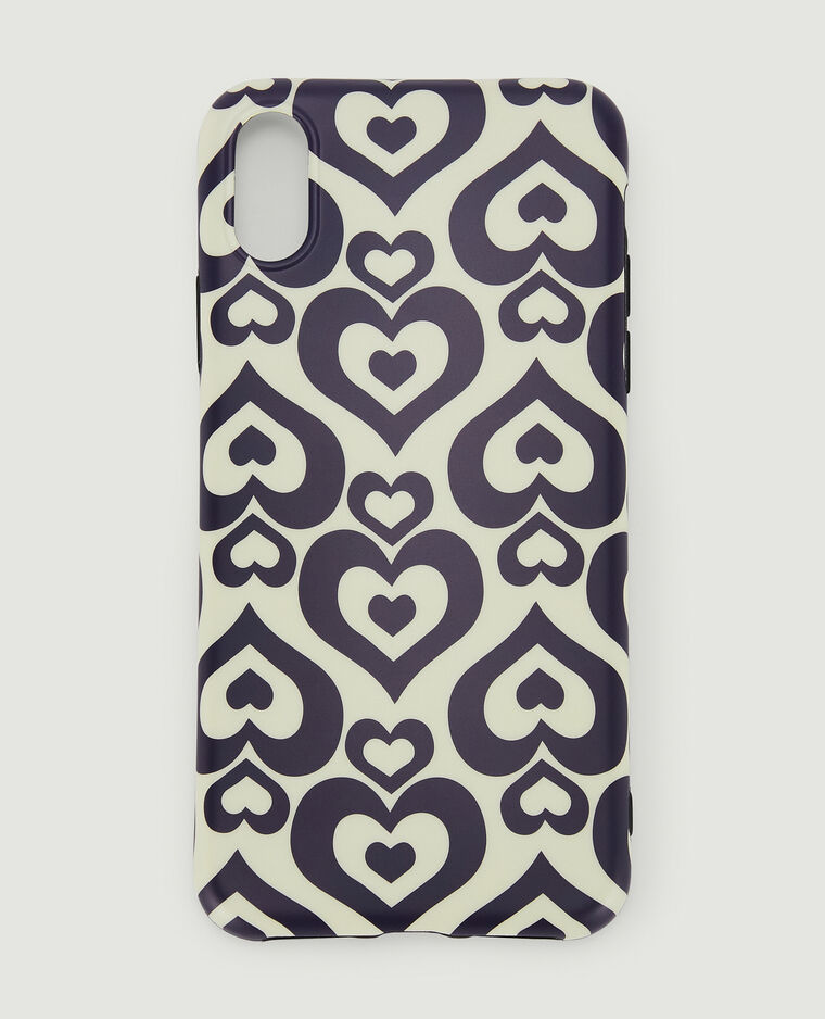 Coque iPhone "cœurs" blanc - Pimkie