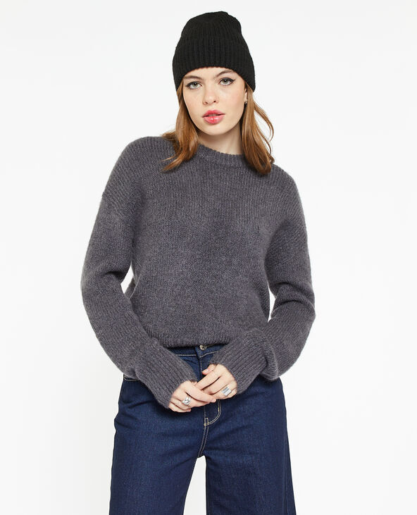 Pull col rond gris clair - Pimkie
