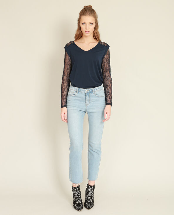Top en dentelle bleu marine - Pimkie