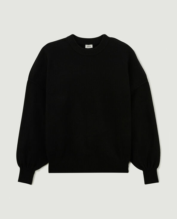 Pull col rond en maille compacte noir - Pimkie
