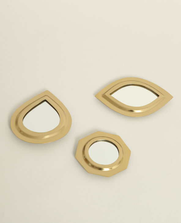 Lot de 3 petits miroirs doré - Pimkie