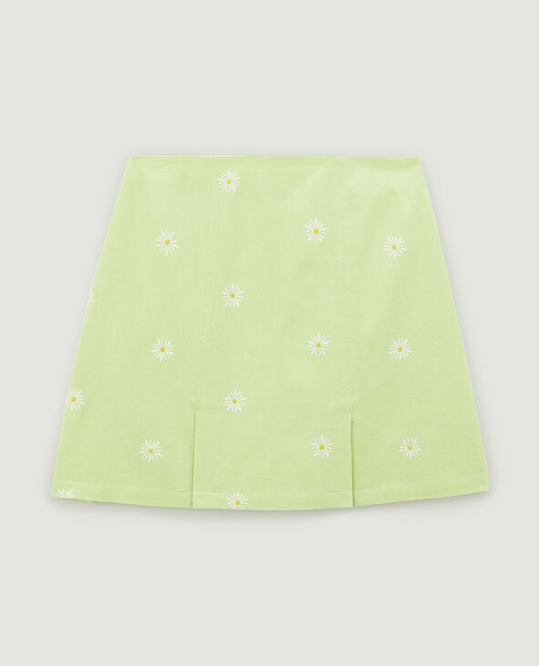 Jupe courte trapèze vert anis - Pimkie