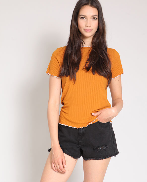 T-shirt texturé camel - Pimkie