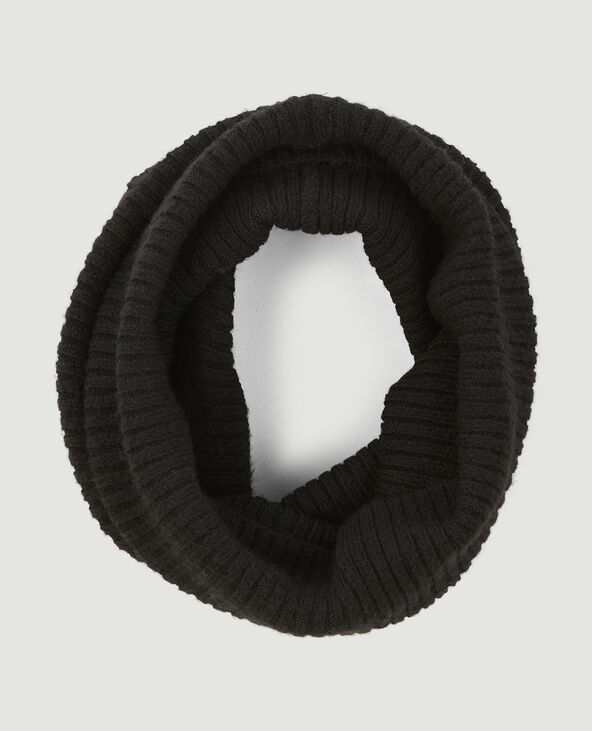 Snood en maille côtes plates. noir - Pimkie