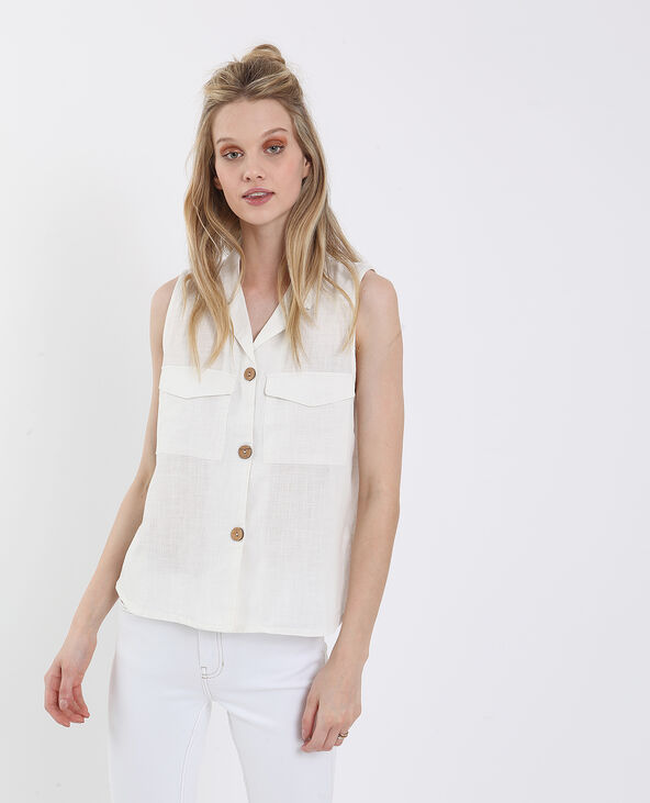 Chemisier sans manches blanc - Pimkie