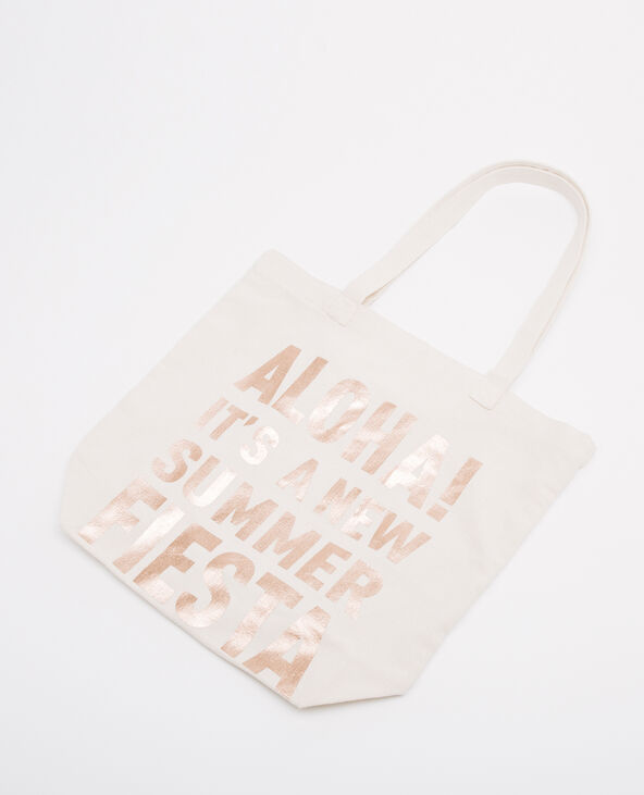 Tote bag à message blanc - Pimkie