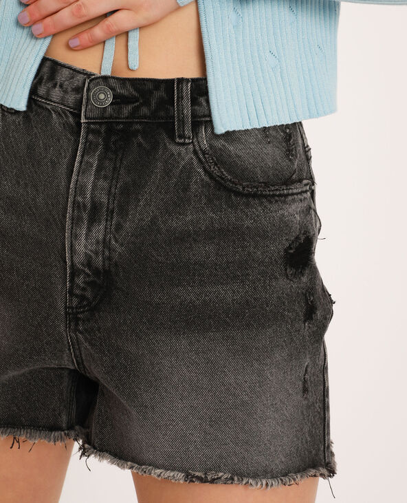 Short en jean high waist noir - Pimkie