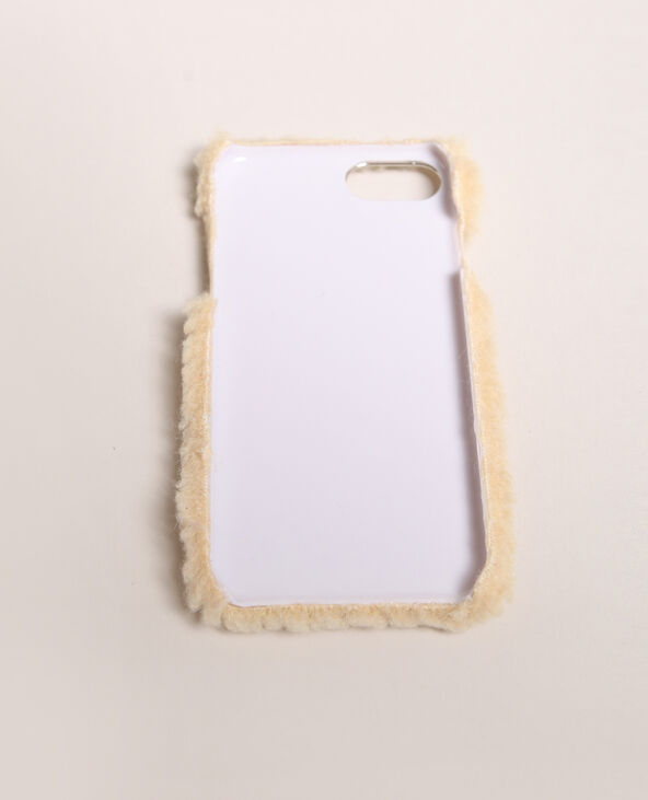 Coque iPhone fourrure blanc - Pimkie