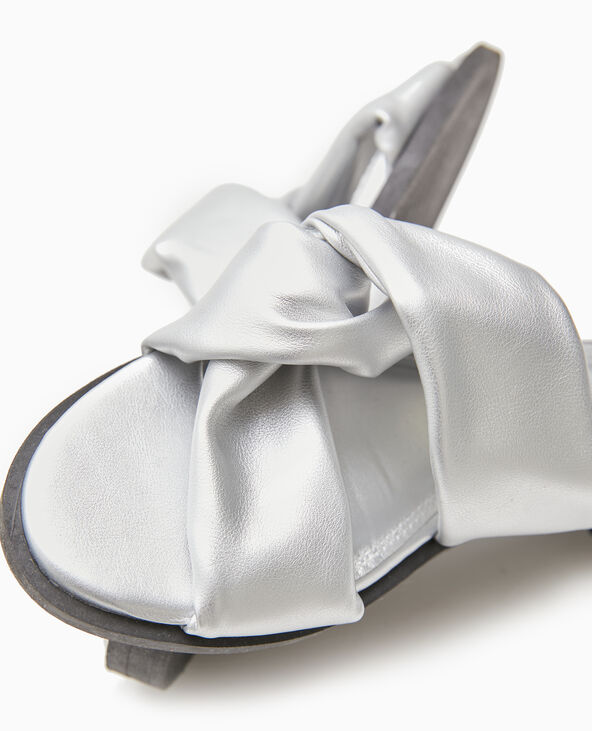 Mules plates avec brides entremêlées argenté - Pimkie