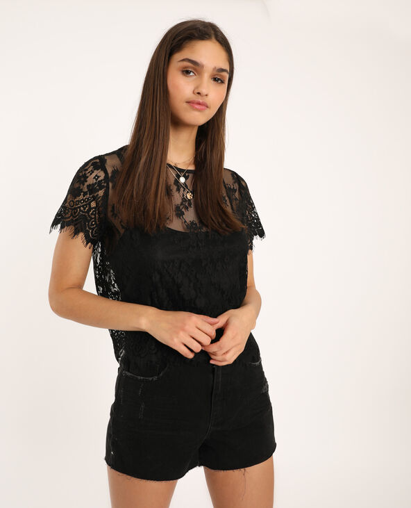 T shirt sales dentelle noir
