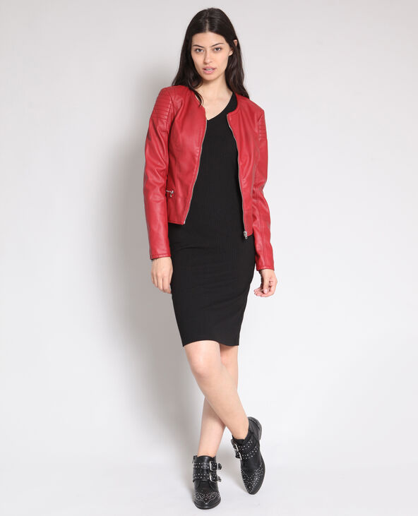 Veste en simili cuir rouge - Pimkie