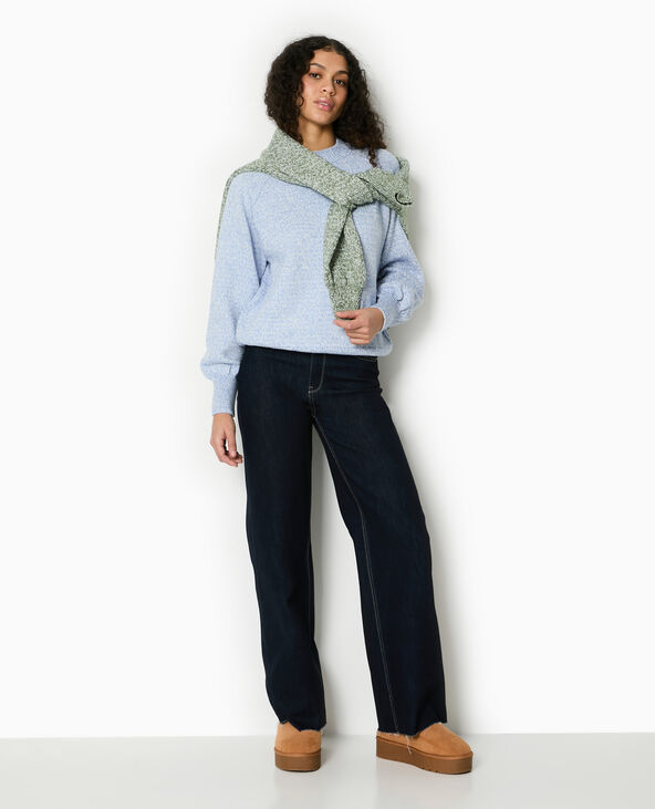 Pull oversize en maille moulinée bleu - Pimkie