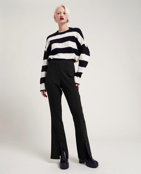 Pantalon flare taille haute fentes devant noir - Pimkie