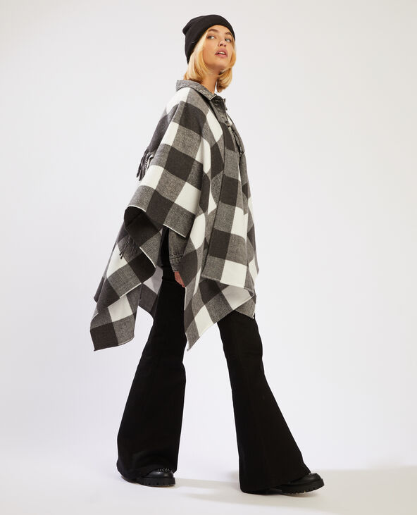 Poncho à franges noir - Pimkie