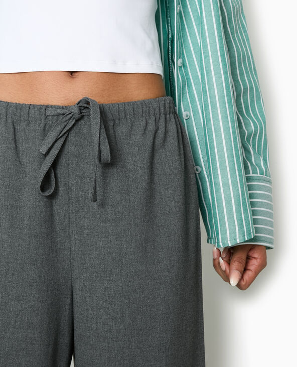 Pantalon droit taille élastiquée gris foncé - Pimkie