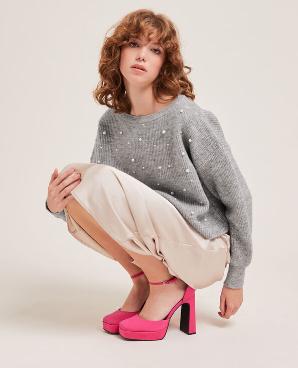 Pull à perles gris clair - Pimkie